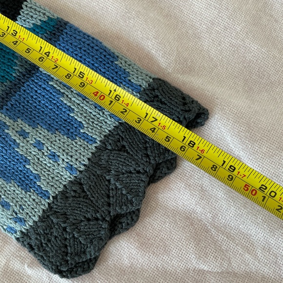 Peruvian Connection Geometric Multicolor 100% Pima Cotton Button Down Cardigan - Picture 8 of 11